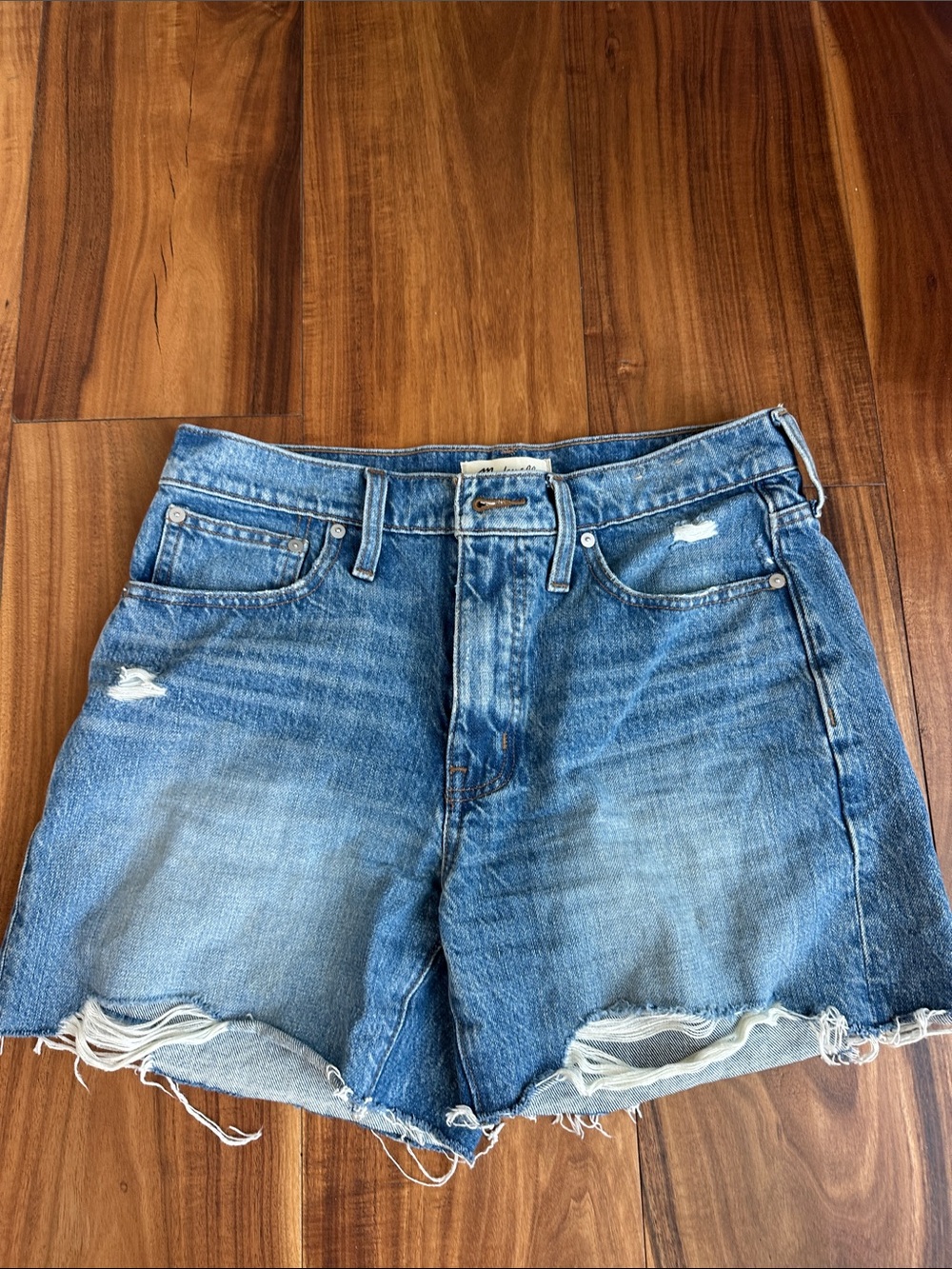 Madewell Distressed Light Blue Denim Cutoff Shorts